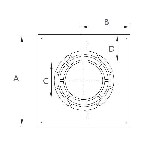 Abdeckblende 56° - 60° für Hinterlüftung, zweiteilig - doppelwandig - Schiedel ICS