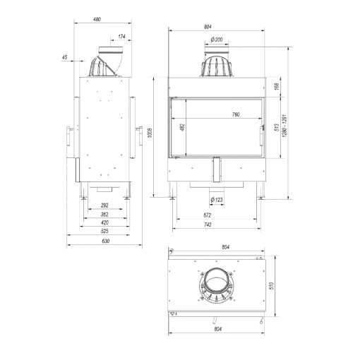 Kratki Lucy 14 Kamineinsatz 14 kW Tunnel