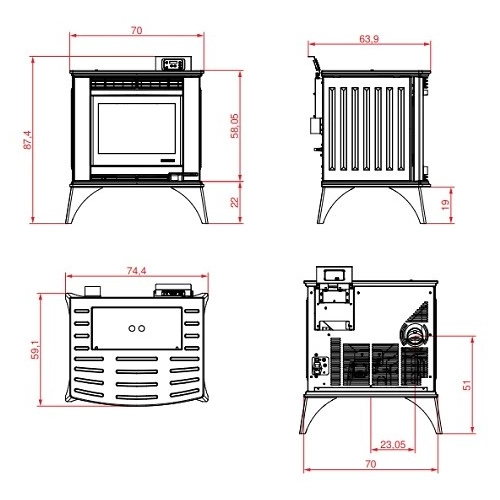 Pelletofen Palazzetti Ecofire Cesare II 9,2kW