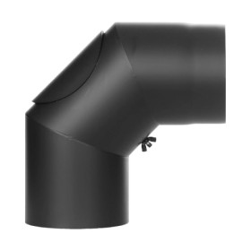 Ofenrohr - Winkel 90° mit Tür schwarz - Tecnovis TEC-Stahl