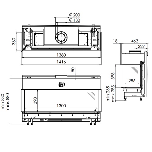 DRU Metro 130XT/3 RCH Gaskamin