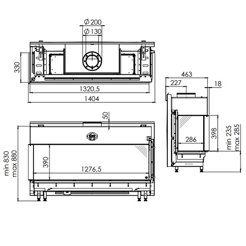 DRU Metro 130XT/2 RCH Gaskamin