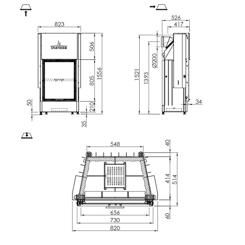 Spartherm Arte Bh Kamineinsatz 11 kW Schiebetür