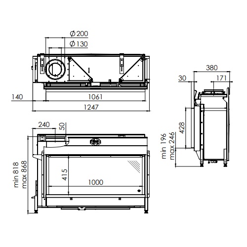 DRU Metro 100XT-41 RCH Gaskamin