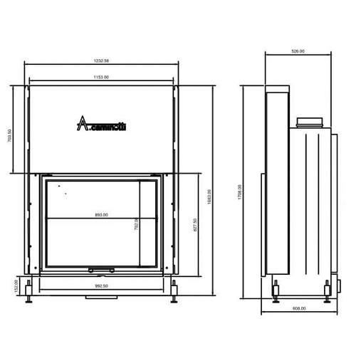 Kamineinsatz A Caminetti Flat 90 x 70 19 kW