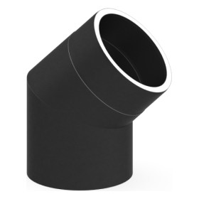 Ofenrohr - doppelwandig - Winkel 45° ohne Tür schwarz - Tecnovis TEC-Protect