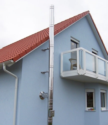 Edelstahlschornstein Bausatz Ø 130 mm / doppelwandig / Reuter DW-BLUE