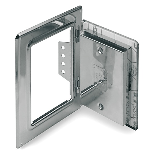 Edelstahlkamintüre 300 x 200 mm mit Schiebestutzen - einwandig - Tecnovis TEC-EW-Classic
