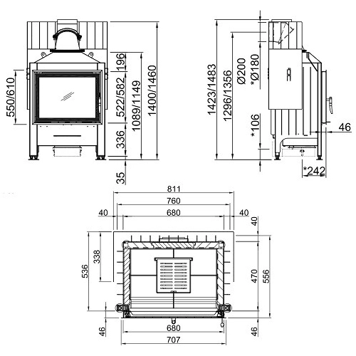 Spartherm Varia 1V Kamineinsatz 11 kW raumluftunabhängig Drehtür