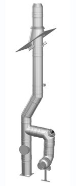 Edelstahlschornstein Bausatz Ø 120 mm - doppelwandig - Tecnovis TEC-Keramik