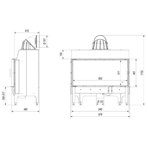 Kratki Nadia 14 Kamineinsatz 14 kW