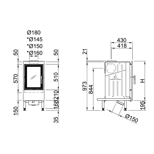 Spartherm Renova B-Air für Frontblende Heizeinsatz 8,8 kW 