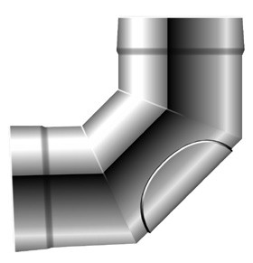 Bogen 90° mit Reinigung - doppelwandig - Schräder Future line DW