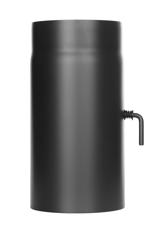 Längenelement 300 mm mit Drosselklappe schwarz - Ofenrohr - Tecnovis TEC-Stahl