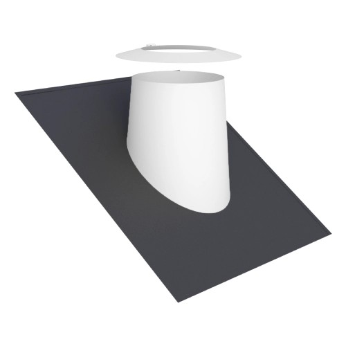 Dachdurchführung 26-35° mit Elastomerrand schwarz und Wetterkragen - doppelwandig - Jeremias DW-WHITE Dachdurchführung 26-35° mit Elastomerrand schwarz und Wetterkragen - doppelwandig - Jeremias DW-WHITE