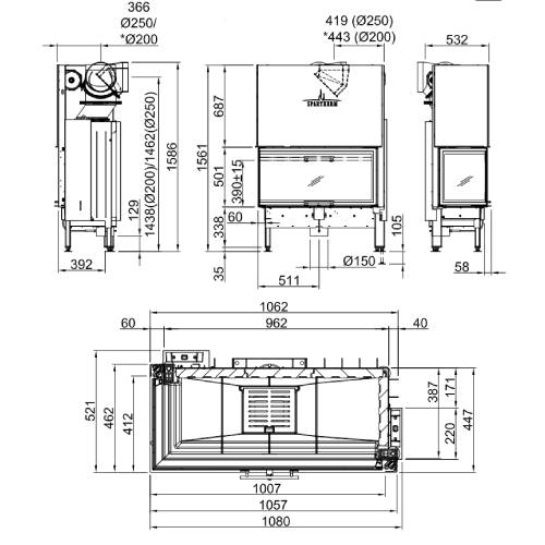 Spartherm Varia 2L-100h Kamineinsatz 12,3 kW Schiebetür