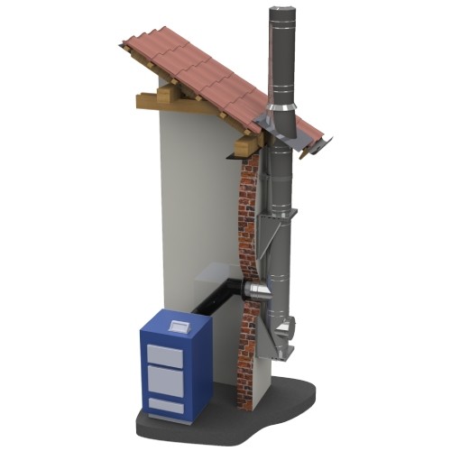 Edelstahlschornstein Bausatz Ø 120 mm - doppelwandig - Tecnovis TEC-Keramik