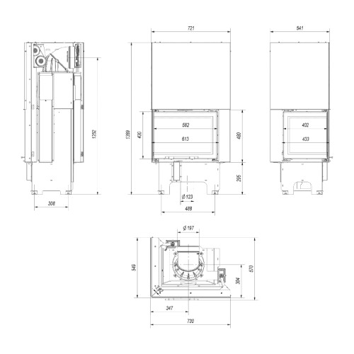 Kratki VNL 610/430 Kamineinsatz 9 kW