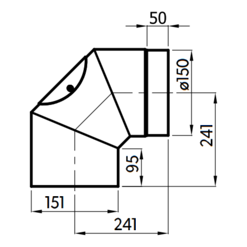 Ofenrohr - Anschluss-Set hinten 150 mm - Kaminofen-Speicherofen - schwarz - Reuter Ferrum