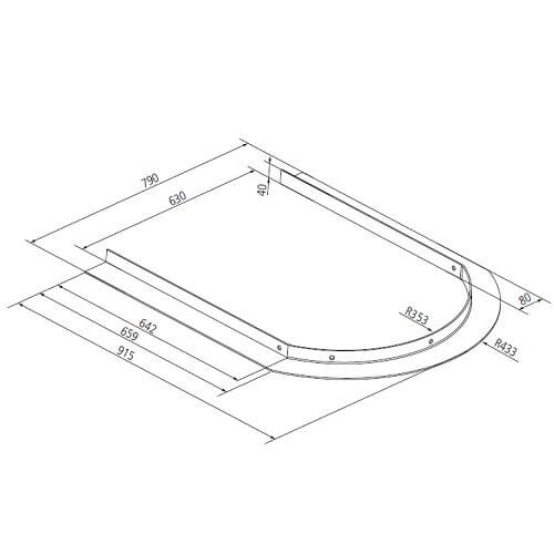 Kaminzubehör Leda - Tragrahmen für LAVA rund Auflagefläche 80 mm