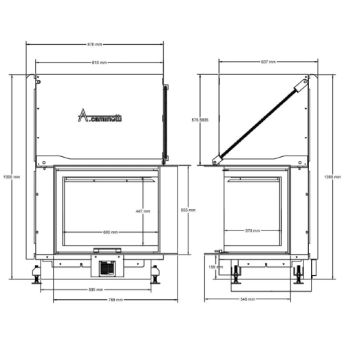 Kamineinsatz A Caminetti Quattro 80 R 13 kW