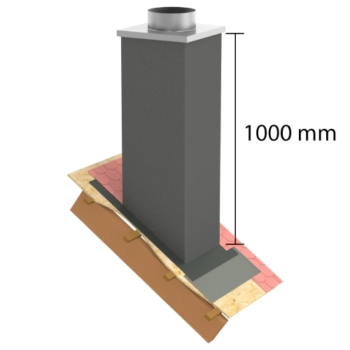 Kaminverkleidung Stülpkopf Furado L=1000 mm "Lackiert" - Tecnovis TEC-LS-F