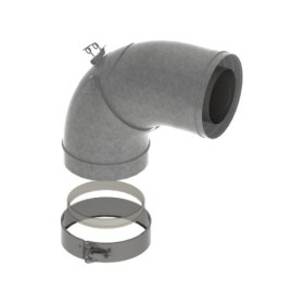 Bogen 90° mit Inspektionsöffnung Ø150/100 mm - DRU LAS ES-I 150/100