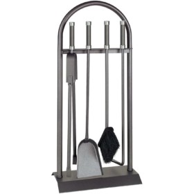 Lienbacher - Kaminbesteck 4-teilig, Anthrazit, Griffe mit Chromkappen Kaminzubehör