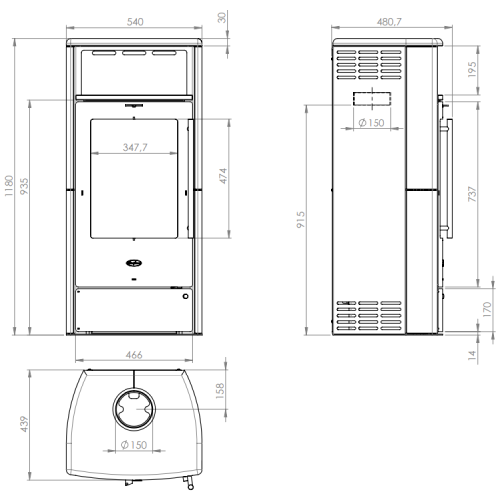 Fireplace Torino Kaminofen 6 kW