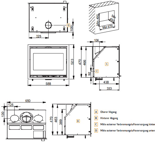 Kamineinsatz Scan 1005 BB BP 8 kW