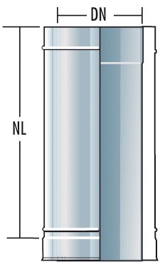 Rohrelement 1000 mm - doppelwandig - Raab DW-FU