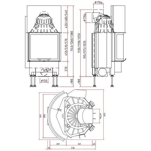 SCHMID Ronda 55 h Kamineinsatz 7 kW Schiebetür