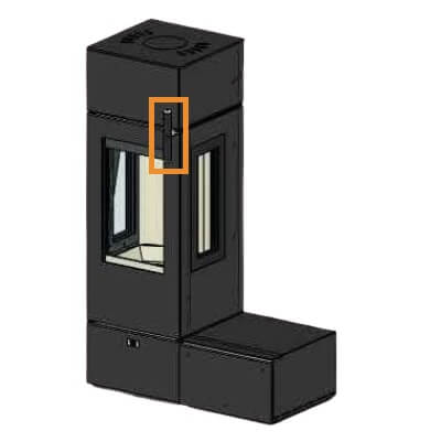 Kaminzubehör Cera Design - Griff eckig in schwarz für Santos