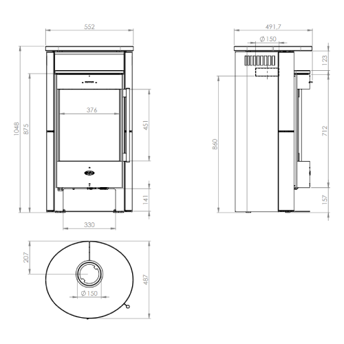 Fireplace Durango Kaminofen 6 kW