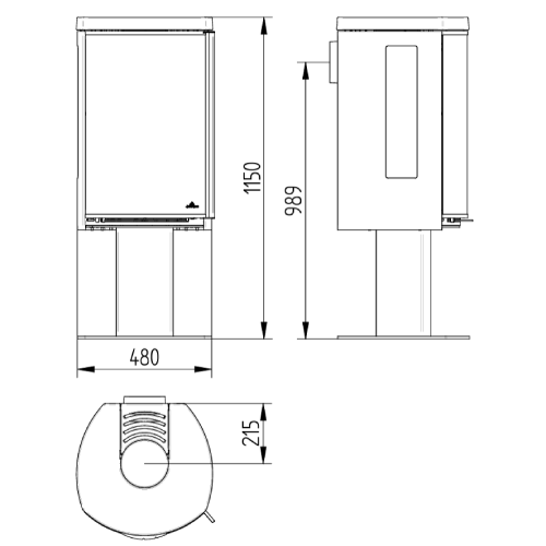 Jydepejsen Cozy Modern Base Kaminofen 6 kW