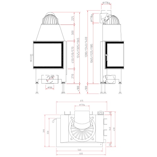 SCHMID Ekko L 55(34) s Kamineinsatz 5 kW Drehtür