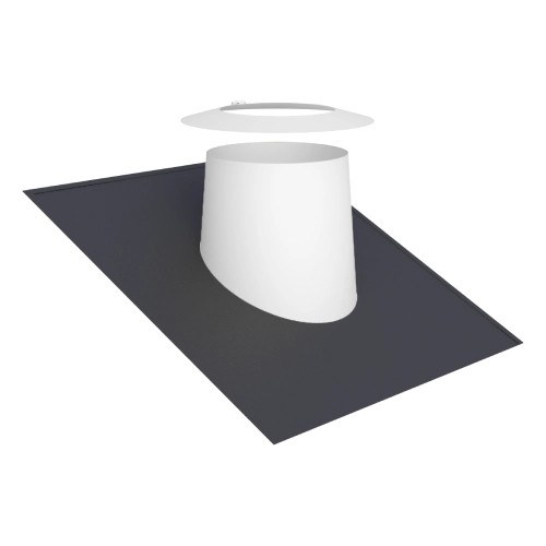 Dachdurchführung 16-25° mit Elastomerrand schwarz und Wetterkragen - doppelwandig - Jeremias DW-WHITE Dachdurchführung 16-25° mit Elastomerrand schwarz und Wetterkragen - doppelwandig - Jeremias DW-WHITE