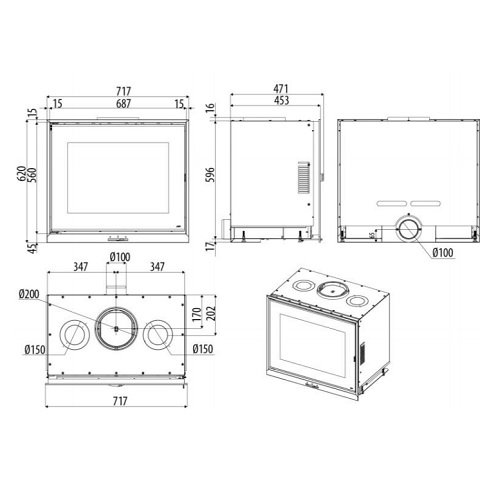 MCZ VIVO 70 Q Wood Kamineinsatz 11,6 kW