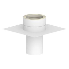 Grundplatte für Kaminerhöhung (mit rundem Einschub, l=220mm) - doppelwandig - Jeremias DW-WHITE