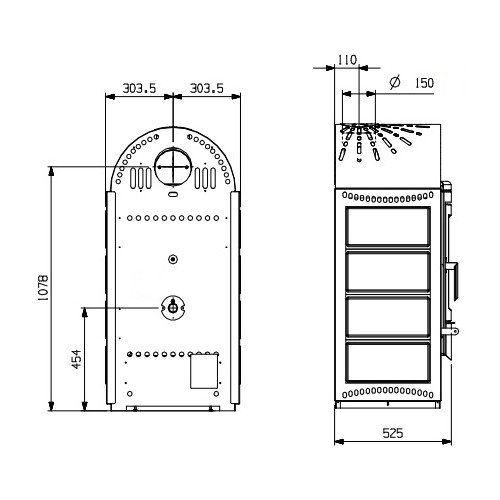 La Nordica Svezia New BII Kaminofen 10,6 kW mit Warmhaltefach