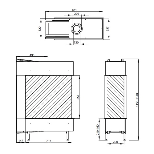 Leda CARISMO 73H US Gaskamin