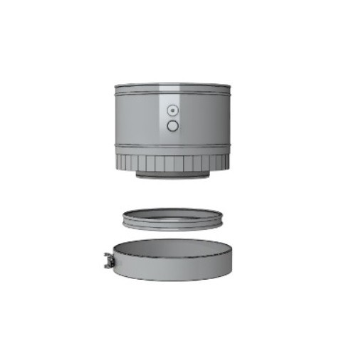 Element mit Messöffnung - 160 mm - Ø 200/130 mm - DRU LAS Edelstahl glänzend