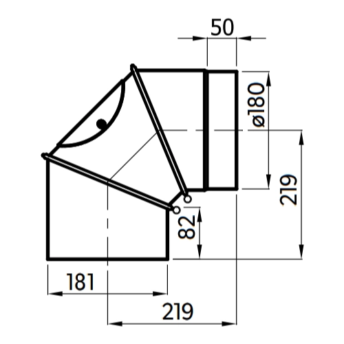 Ofenrohr - Anschluss-Set 180 mm - Kamineinsatz-Kaminbausatz - schwarz - Reuter Ferrum
