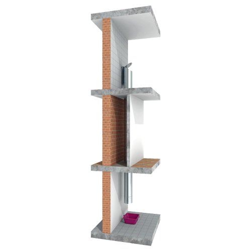 Wäscheabwurfschacht Edelstahl Bausatz - Ø 250 mm - Tecnovis