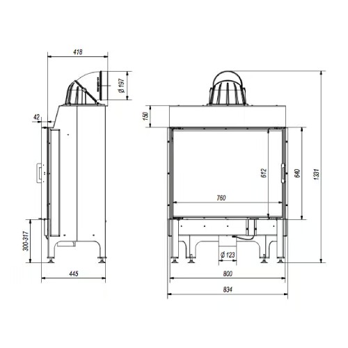 Kratki Nadia 13 Kamineinsatz 13 kW
