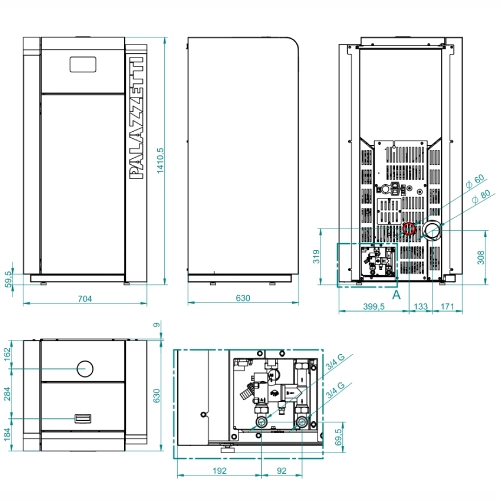 Palazzetti JP 15 Pelletkessel 16 kW wasserführend