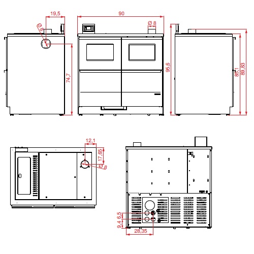 Pelletherd Palazzetti Bella Idro 15 | 14,5 kW wasserführend