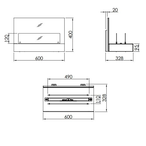 Bioethanol Kamin Spartherm Ebios Fire Quadra Wall