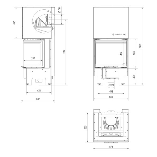 Kratki NBC 600/400 Kamineinsatz 9 kW Schiebetür