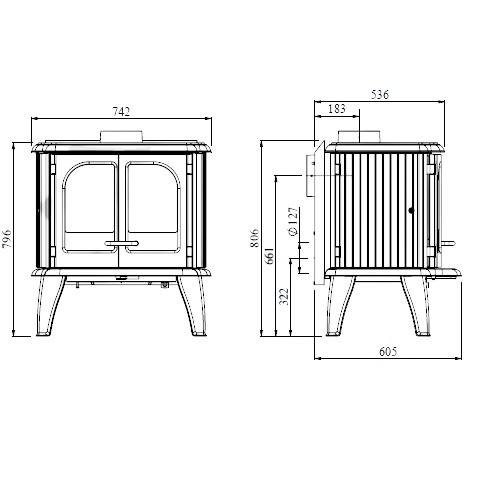 Kaminofen Morsoe 3640 9 kW